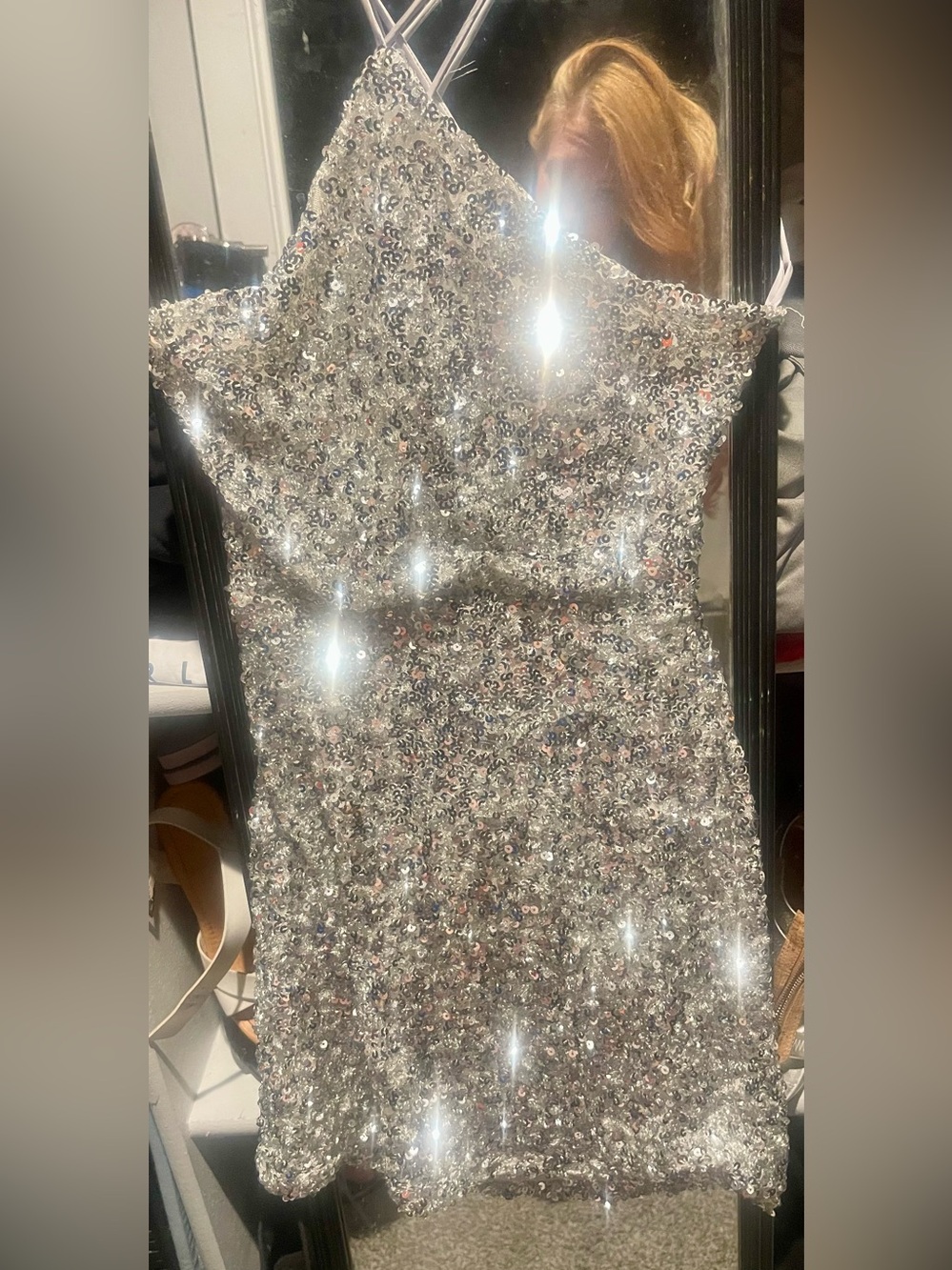 Fashion Nova Silver Sequin Embellished Mini Dress - Picture 3 of 6